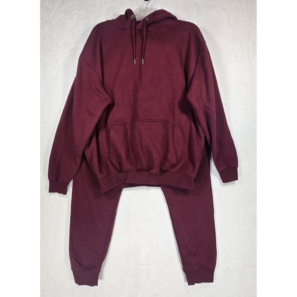 Arketype Mens 3XL Burgundy Hoodie Jogger Sweatsuit Set FSC04 RA084